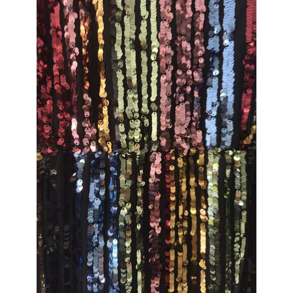 MNG Mango Multicolored Sequin Sheath Kimono Sleeve Party Cocktail Dress NWT - Picture 15 of 16